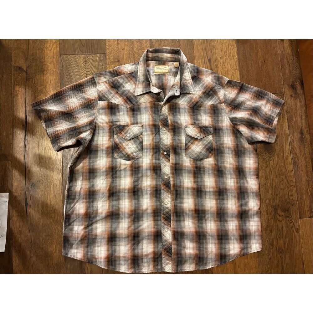 Wrangler plaid pearl snap 3X western shirt